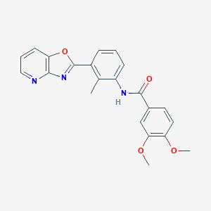 molecular formula C22H19N3O4 B253090 3,4-Dimethoxy-N-(2-methyl-3-oxazolo[4,5-b]pyridin-2-yl-phenyl)-benzamide 