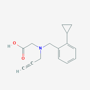 molecular formula C15H17NO2 B2530900 2-[(2-Cyclopropylphenyl)methyl-prop-2-ynylamino]acetic acid CAS No. 1518780-26-1