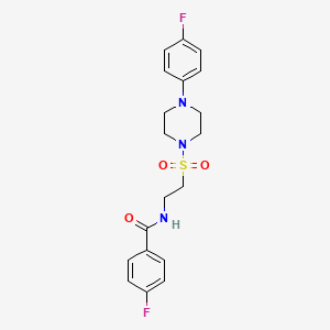 molecular formula C19H21F2N3O3S B2530902 4-fluoro-N-(2-((4-(4-fluorofenil)piperazin-1-il)sulfonil)etil)benzamida CAS No. 899967-82-9