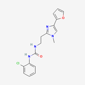 molecular formula C17H17ClN4O2 B2530909 1-(2-氯苯基)-3-(2-(4-(呋喃-2-基)-1-甲基-1H-咪唑-2-基)乙基)脲 CAS No. 1421455-98-2