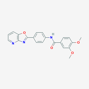 molecular formula C21H17N3O4 B253091 3,4-Dimethoxy-N-(4-oxazolo[4,5-b]pyridin-2-yl-phenyl)-benzamide 