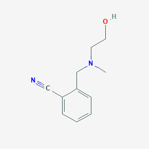 molecular formula C11H14N2O B2530918 2-{[(2-Hydroxy-ethyl)-methyl-amino]-methyl}-benzonitrile CAS No. 1176666-99-1