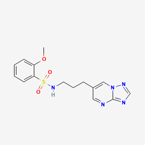 molecular formula C15H17N5O3S B2530925 N-(3-([1,2,4]triazolo[1,5-a]pyrimidin-6-yl)propyl)-2-methoxybenzenesulfonamide CAS No. 1903603-24-6