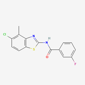 molecular formula C15H10ClFN2OS B2530931 N-(5-chloro-4-methyl-1,3-benzothiazol-2-yl)-3-fluorobenzamide CAS No. 868230-36-8