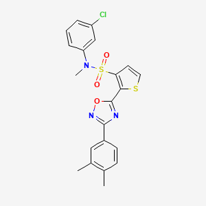 molecular formula C21H18ClN3O3S2 B2530934 N-(3-chlorophenyl)-2-[3-(3,4-dimethylphenyl)-1,2,4-oxadiazol-5-yl]-N-methylthiophene-3-sulfonamide CAS No. 1251610-51-1