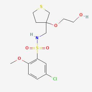 molecular formula C14H20ClNO5S2 B2530937 5-氯-N-((3-(2-羟乙氧基)四氢噻吩-3-基)甲基)-2-甲氧基苯磺酰胺 CAS No. 2309190-42-7