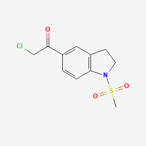 molecular formula C11H12ClNO3S B2530939 2-Chloro-1-(1-(methylsulfonyl)indolin-5-yl)ethanone CAS No. 851288-79-4