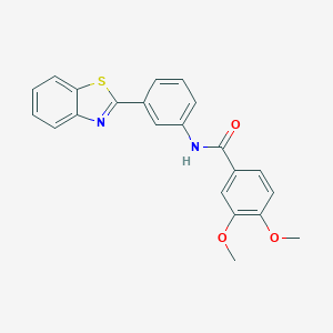 molecular formula C22H18N2O3S B253094 N-[3-(1,3-benzothiazol-2-yl)phenyl]-3,4-dimethoxybenzamide 