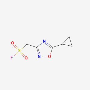 molecular formula C6H7FN2O3S B2530943 (5-Cyclopropyl-1,2,4-oxadiazol-3-yl)methanesulfonyl fluoride CAS No. 2137713-56-3