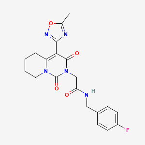 molecular formula C20H20FN5O4 B2530956 N-(4-氟苄基)-2-[4-(5-甲基-1,2,4-恶二唑-3-基)-1,3-二氧代-5,6,7,8-四氢-1H-吡啶并[1,2-c]嘧啶-2(3H)-基]乙酰胺 CAS No. 1775485-44-3