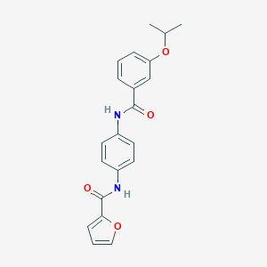 molecular formula C21H20N2O4 B253096 Furan-2-carboxylic acid [4-(3-isopropoxy-benzoylamino)-phenyl]-amide 