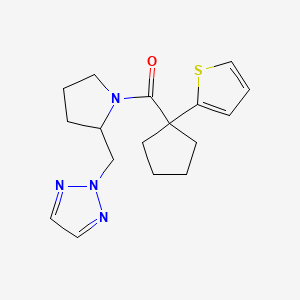 molecular formula C17H22N4OS B2530960 2-({1-[1-(thiophen-2-yl)cyclopentanecarbonyl]pyrrolidin-2-yl}methyl)-2H-1,2,3-triazole CAS No. 2097893-91-7