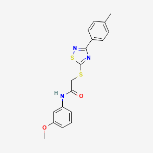 molecular formula C18H17N3O2S2 B2530969 N-(3-甲氧基苯基)-2-((3-(对甲苯基)-1,2,4-噻二唑-5-基)硫代)乙酰胺 CAS No. 864917-24-8