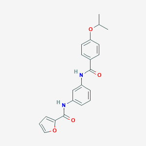 molecular formula C21H20N2O4 B253097 N-{3-[(4-isopropoxybenzoyl)amino]phenyl}-2-furamide 