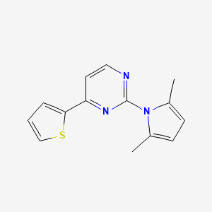 molecular formula C14H13N3S B2530973 2-(2,5-二甲基-1H-吡咯-1-基)-4-(2-噻吩基)嘧啶 CAS No. 866136-75-6