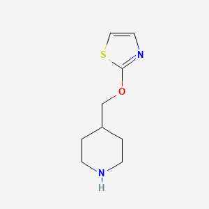 molecular formula C9H14N2OS B2530974 Piperidine, 4-[(2-thiazolyloxy)methyl]- CAS No. 1249342-93-5