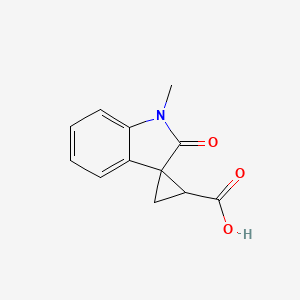 molecular formula C12H11NO3 B2530978 1'-Methyl-2'-oxospiro[cyclopropane-1,3'-indoline]-2-carboxylic acid CAS No. 1780272-54-9
