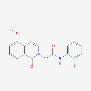 molecular formula C18H15FN2O3 B2530984 N-(2-氟苯基)-2-(5-甲氧基-1-氧代异喹啉-2-基)乙酰胺 CAS No. 868223-41-0