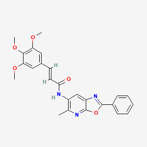 molecular formula C25H23N3O5 B2530989 (E)-N-(5-methyl-2-phenyloxazolo[5,4-b]pyridin-6-yl)-3-(3,4,5-trimethoxyphenyl)acrylamide CAS No. 2035004-91-0