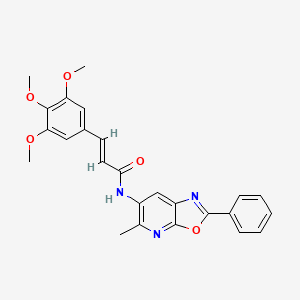 molecular formula C25H23N3O5 B2530989 (E)-N-(5-甲基-2-苯基恶唑并[5,4-b]吡啶-6-基)-3-(3,4,5-三甲氧基苯基)丙烯酰胺 CAS No. 2035004-91-0