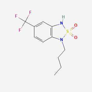 molecular formula C11H13F3N2O2S B2530990 1-Butyl-5-(trifluoromethyl)-3H-2lambda6,1,3-benzothiadiazole 2,2-dioxide CAS No. 2375261-23-5