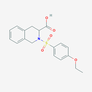 molecular formula C18H19NO5S B2530992 2-(4-Ethoxybenzenesulfonyl)-1,2,3,4-tetrahydroisoquinoline-3-carboxylic acid CAS No. 1008091-79-9