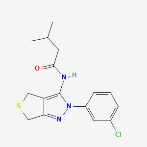 N-(2-(3-chlorophenyl)-4,6-dihydro-2H-thieno[3,4-c]pyrazol-3-yl)-3-methylbutanamide