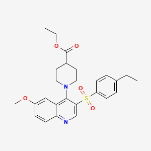 molecular formula C26H30N2O5S B2530998 1-(3-((4-乙基苯基)磺酰基)-6-甲氧基喹啉-4-基)哌啶-4-羧酸乙酯 CAS No. 897624-34-9