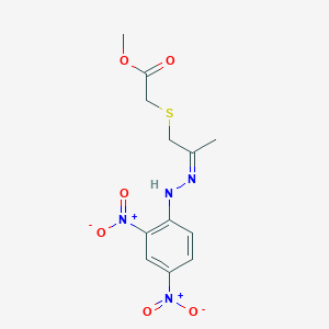 molecular formula C12H14N4O6S B2531001 2-[(2Z)-2-[2-(2,4-二硝基苯基)肼-1-亚基]丙基硫代]乙酸甲酯 CAS No. 866153-53-9