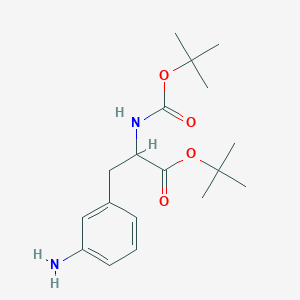 molecular formula C18H28N2O4 B2531008 Tert-butyl 3-(3-aminophenyl)-2-[(2-methylpropan-2-yl)oxycarbonylamino]propanoate CAS No. 2377032-07-8