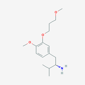 molecular formula C16H27NO3 B2531010 (S)-1-(4-Methoxy-3-(3-methoxypropoxy)phenyl)-3-methylbutan-2-amine CAS No. 2072073-26-6