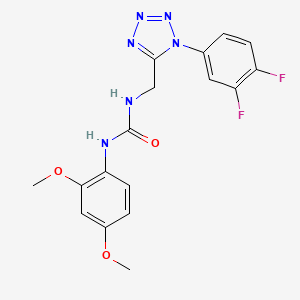 molecular formula C17H16F2N6O3 B2531012 1-((1-(3,4-difluorophenyl)-1H-tetrazol-5-yl)methyl)-3-(2,4-dimethoxyphenyl)urea CAS No. 942000-89-7