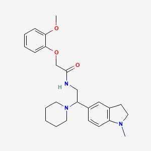 molecular formula C25H33N3O3 B2531017 2-(2-methoxyphenoxy)-N-(2-(1-methylindolin-5-yl)-2-(piperidin-1-yl)ethyl)acetamide CAS No. 922069-67-8