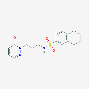 molecular formula C17H21N3O3S B2531022 N-(3-(6-oxopyridazin-1(6H)-yl)propyl)-5,6,7,8-tetrahydronaphthalene-2-sulfonamide CAS No. 1210652-44-0