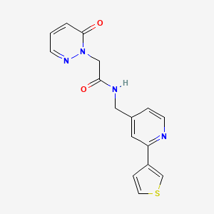 molecular formula C16H14N4O2S B2531023 2-(6-oxopyridazin-1(6H)-yl)-N-((2-(thiophen-3-yl)pyridin-4-yl)methyl)acetamide CAS No. 2034396-46-6