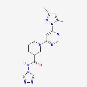 1-(6-(3,5-dimethyl-1H-pyrazol-1-yl)pyrimidin-4-yl)-N-(4H-1,2,4-triazol-4-yl)piperidine-3-carboxamide