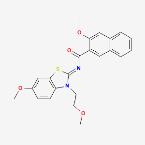 molecular formula C23H22N2O4S B2531025 (Z)-3-Methoxy-N-(6-Methoxy-3-(2-Methoxyethyl)benzo[d]thiazol-2(3H)-yliden)-2-Naphthamid CAS No. 865161-75-7