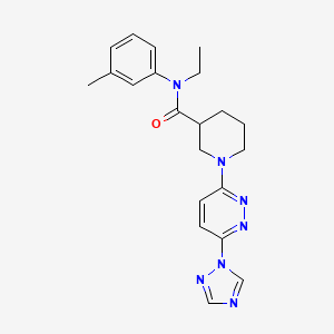 molecular formula C21H25N7O B2531035 1-(6-(1H-1,2,4-triazol-1-yl)pyridazin-3-yl)-N-ethyl-N-(m-tolyl)piperidine-3-carboxamide CAS No. 1798464-41-1