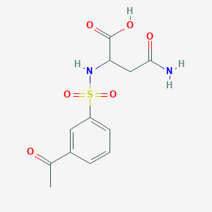 molecular formula C12H14N2O6S B2531036 2-(3-Acetylbenzenesulfonamido)-3-carbamoylpropanoic acid CAS No. 1262965-52-5