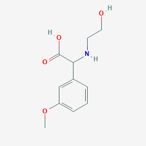 B2531049 2-[(2-Hydroxyethyl)amino]-2-(3-methoxyphenyl)acetic acid CAS No. 1218695-86-3