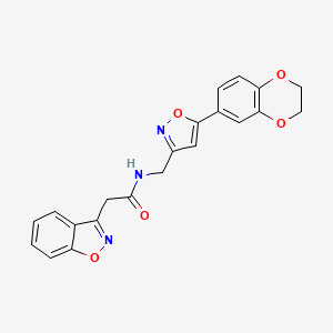 2-(benzo[d]isoxazol-3-yl)-N-((5-(2,3-dihydrobenzo[b][1,4]dioxin-6-yl)isoxazol-3-yl)methyl)acetamide