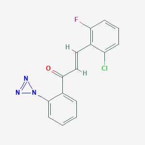 molecular formula C15H9ClFN3O B2531054 (2E)-3-(2-chloro-6-fluorophenyl)-1-[2-(1H-triazirin-1-yl)phenyl]prop-2-en-1-one CAS No. 338779-99-0