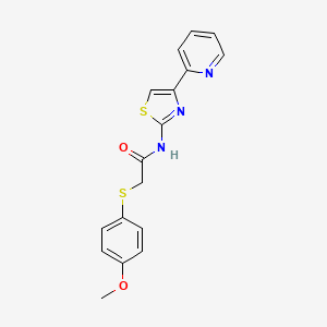 molecular formula C17H15N3O2S2 B2531060 2-((4-methoxyphenyl)thio)-N-(4-(pyridin-2-yl)thiazol-2-yl)acetamide CAS No. 941988-11-0
