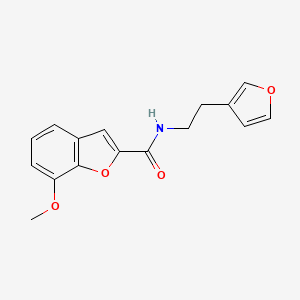 molecular formula C16H15NO4 B2531064 N-(2-(呋喃-3-基)乙基)-7-甲氧基苯并呋喃-2-甲酰胺 CAS No. 1428352-71-9
