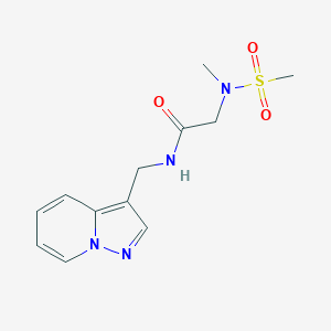 molecular formula C12H16N4O3S B2531066 2-(N-甲基甲基磺酰胺基)-N-(吡唑并[1,5-a]吡啶-3-基甲基)乙酰胺 CAS No. 1396846-70-0