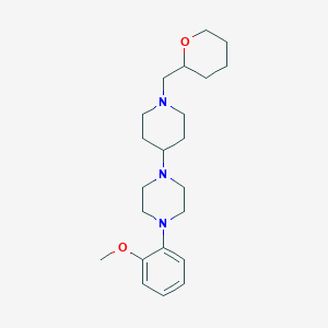 molecular formula C22H35N3O2 B2531068 1-(2-甲氧基苯基)-4-(1-((四氢-2H-吡喃-2-基)甲基)哌啶-4-基)哌嗪 CAS No. 2034524-11-1