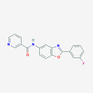 molecular formula C19H12FN3O2 B253107 N-[2-(3-fluorophenyl)-1,3-benzoxazol-5-yl]nicotinamide 