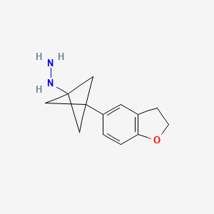 molecular formula C13H16N2O B2531070 [3-(2,3-Dihydro-1-benzofuran-5-yl)-1-bicyclo[1.1.1]pentanyl]hydrazine CAS No. 2287299-81-2
