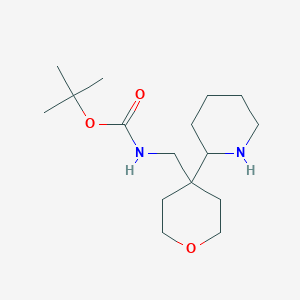 molecular formula C16H30N2O3 B2531073 tert-Butyl ((4-(piperidin-2-yl)tetrahydro-2H-pyran-4-yl)methyl)carbamate CAS No. 2230798-41-9