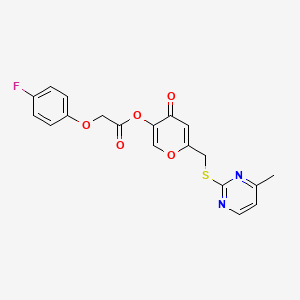 molecular formula C19H15FN2O5S B2531074 [6-[(4-Methylpyrimidin-2-yl)sulfanylmethyl]-4-oxopyran-3-yl] 2-(4-fluorophenoxy)acetate CAS No. 877637-27-9